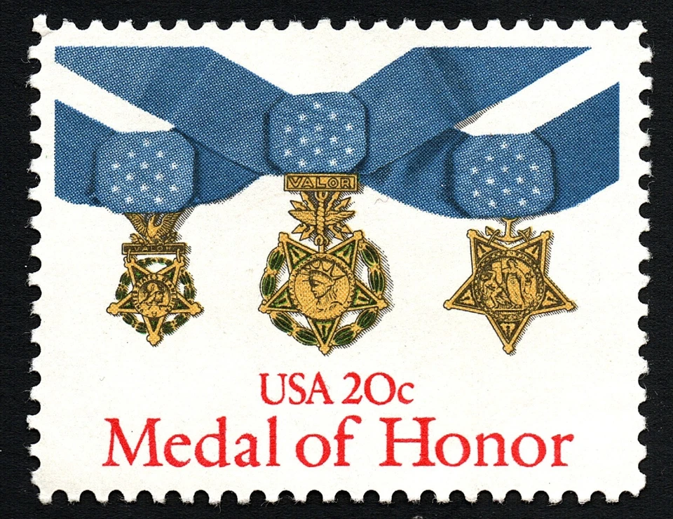 Scott #2045a - 1983 20¢ Medal of Honor issue - Red Omitted Error - PSE Cert - Image 4 of 4