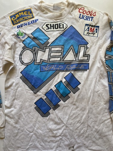 Vintage Motocross 1990 Mike Craig Race Shirt O’Neal Word Force Camel Supercross - 第 3/16 張圖片