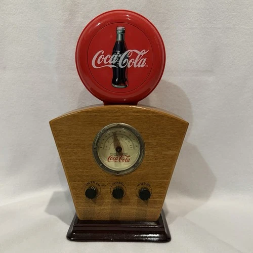 Coca-Cola Vintage 80s Light Up AM FM Wood Radio TESTED/WORKING
