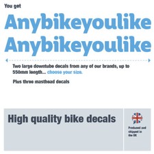 Carrera extra long bike decals 325-550mm with free bike protection (20 pack)