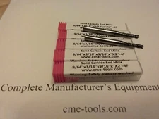 5pcs 9/64" Carbide End Mill Tialn Coated, 4flt square center-cutting 1006-TN-964