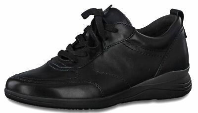 JANA Damen Schnürer LEDER schwarz Weite H lose Einlagen