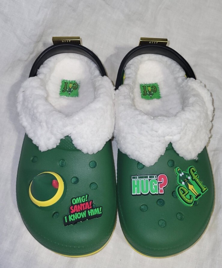Buddy The Elf X Croc Junior 4 Lined Clog Strappy Rubber Limted Edition