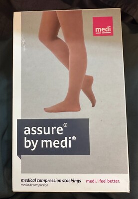#8 Assure by Medi 20-30 Med Thigh Compression Stockings w/ topband closed toe