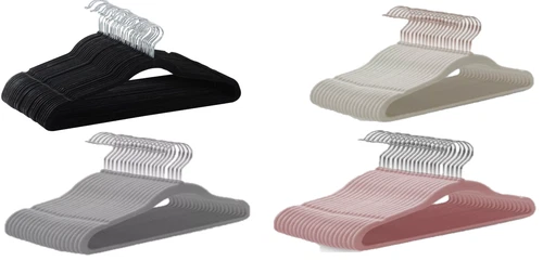 ANTI SLIP VELVET COAT CLOTHES HANGERS TROUSER TIE HANGING SPACE SAVING