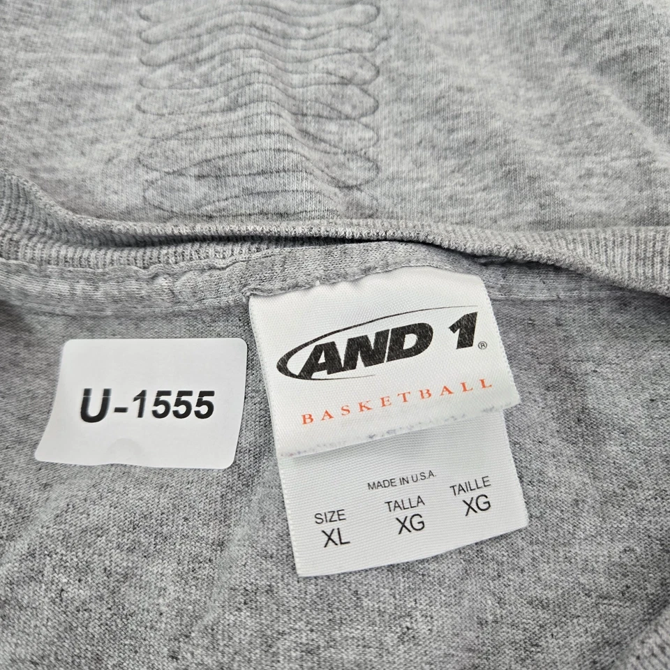 VINTAGE AND1 Men Shirt XL Gray Tank Top Dunking Logo Graphic Sleeveless READ - Image 2 of 4