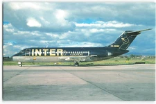 Postcard Airline INTER HK-3958X Boeing, BUCHairCARD VTG CC10.