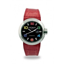 Orologio LOCMAN DONNA 042100BKNCO1PSR-K-KS Pelle Rosso Nero Nuovo con difetti