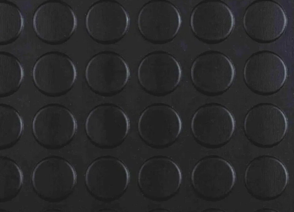 TAPPETO GOMMA Bolle NERO/GRIGIO IN PVC COPERTURA PAVIMENTO H 1 MT SPESSORE MM. 1 - Immagine 3 di 4