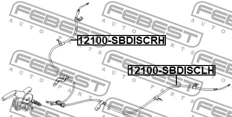 12100-SBDISCRH FEBEST Cable, parking brake for HYUNDAI,HYUNDAI (BEIJING),KIA,KIA
