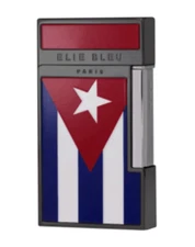Elie Bleu J-14 Torch Flame Lighter, Cuban Flag, EBJ1466, New In Box