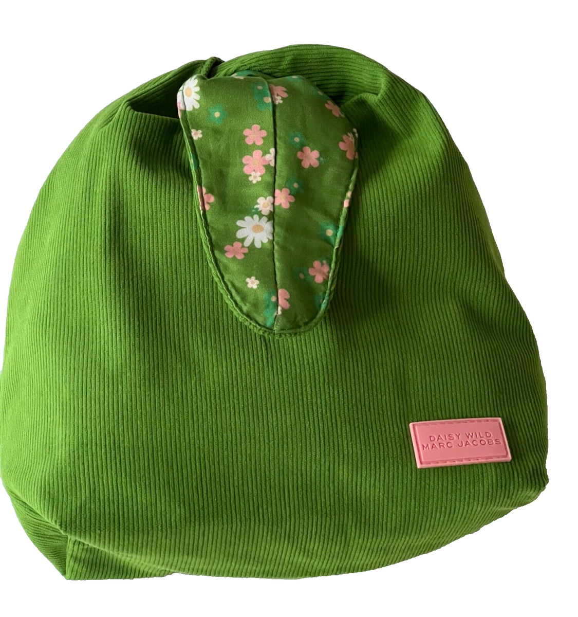 Marc Jacobs Daisy Wild Green Corduroy Tie Top Pouch Floral Liner