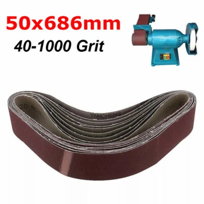 50x686mm Sanding Belt Abrasive Belt For Metal Wood Grinding Sander 40~1000 Grit