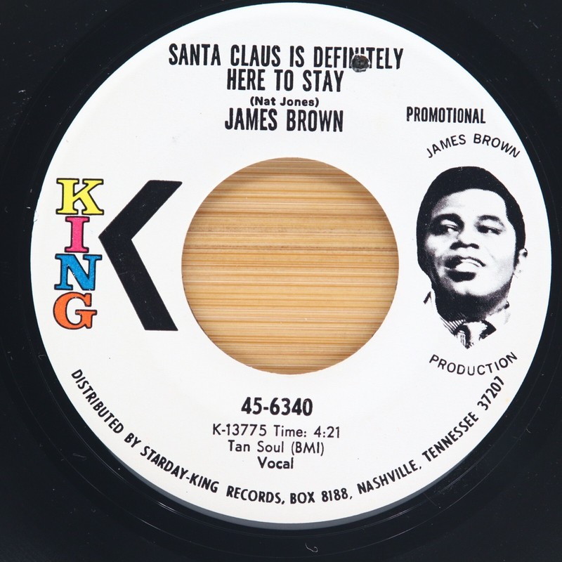 JAMES BROWN - SANTA CLAUS IS DEFINITELY HERE TO STAY - SOUL FUNK 45 PROMO