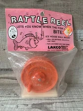 FISHING RATTLE REEL Lakco Quality Tackle Ice House Wall Mount FHRR-2 NEW Vintage