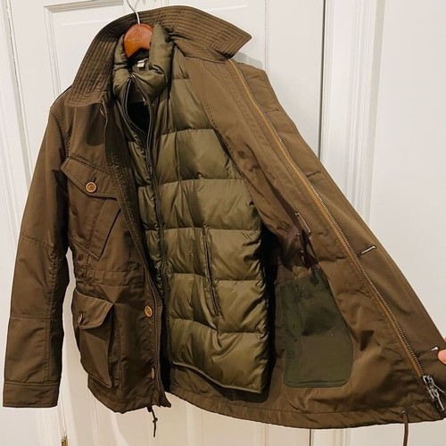 Burberry Brit Military Field Chore Jacket Green Pockets Size XL with Vest - Picture 4 of 24