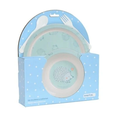 Igel 4.tlg Kindergeschirr Set Baby Geschirr BPA FREI Essgeschirr Geschenkset - Bild 1 von 4