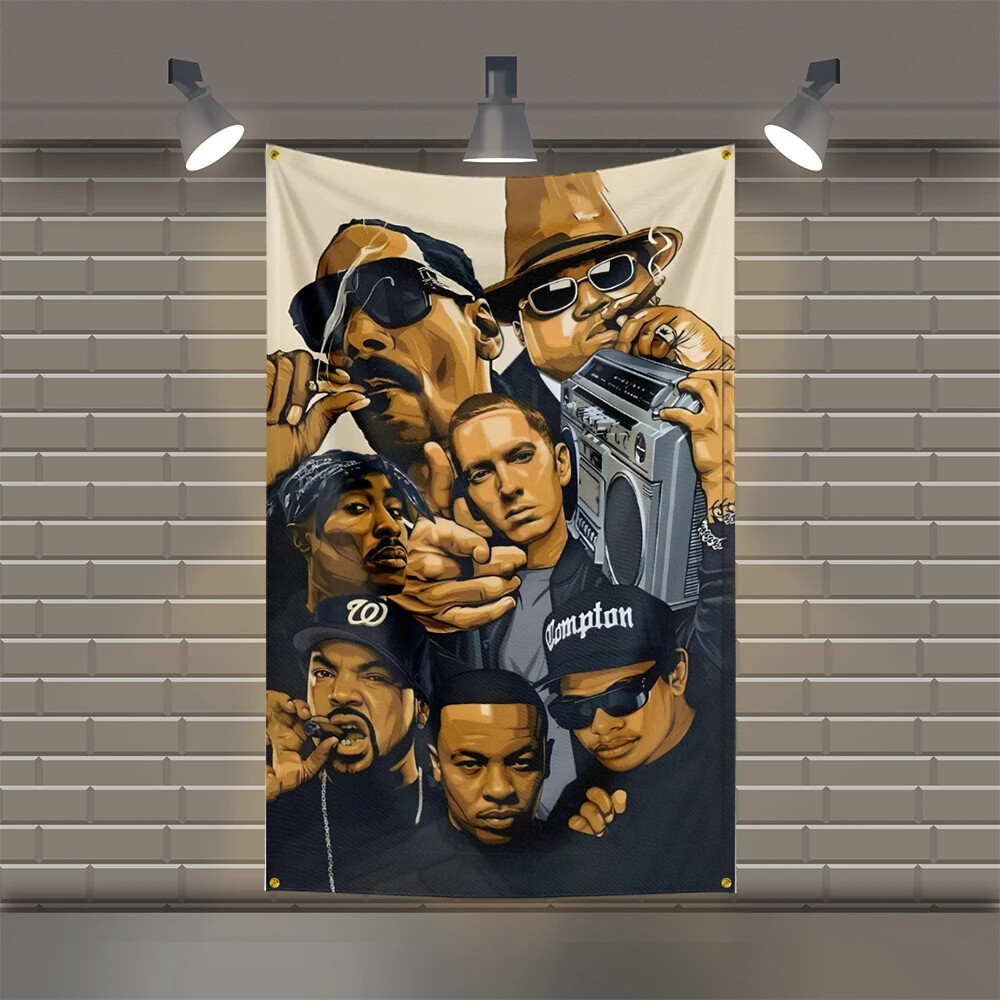 Hip Hop Artists Rapper Legends 2pac Flag Tapestry Wall Art Hanging