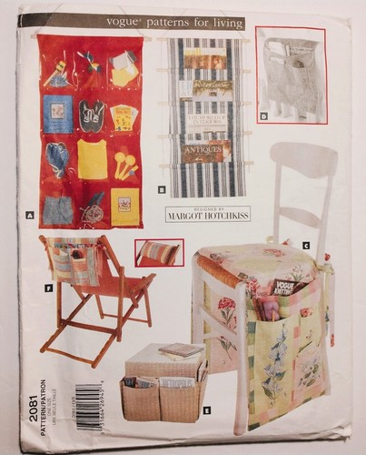 Vogue Patterns for Living 2081 Pocket Accessories Organizers Uncut - Picture 4 of 4