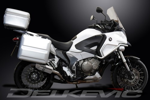 HONDA VFR1200X CROSSTOURER 12-19 200mm ROUND STAINLESS SILENCER EXHAUST KIT - Picture 4 of 5