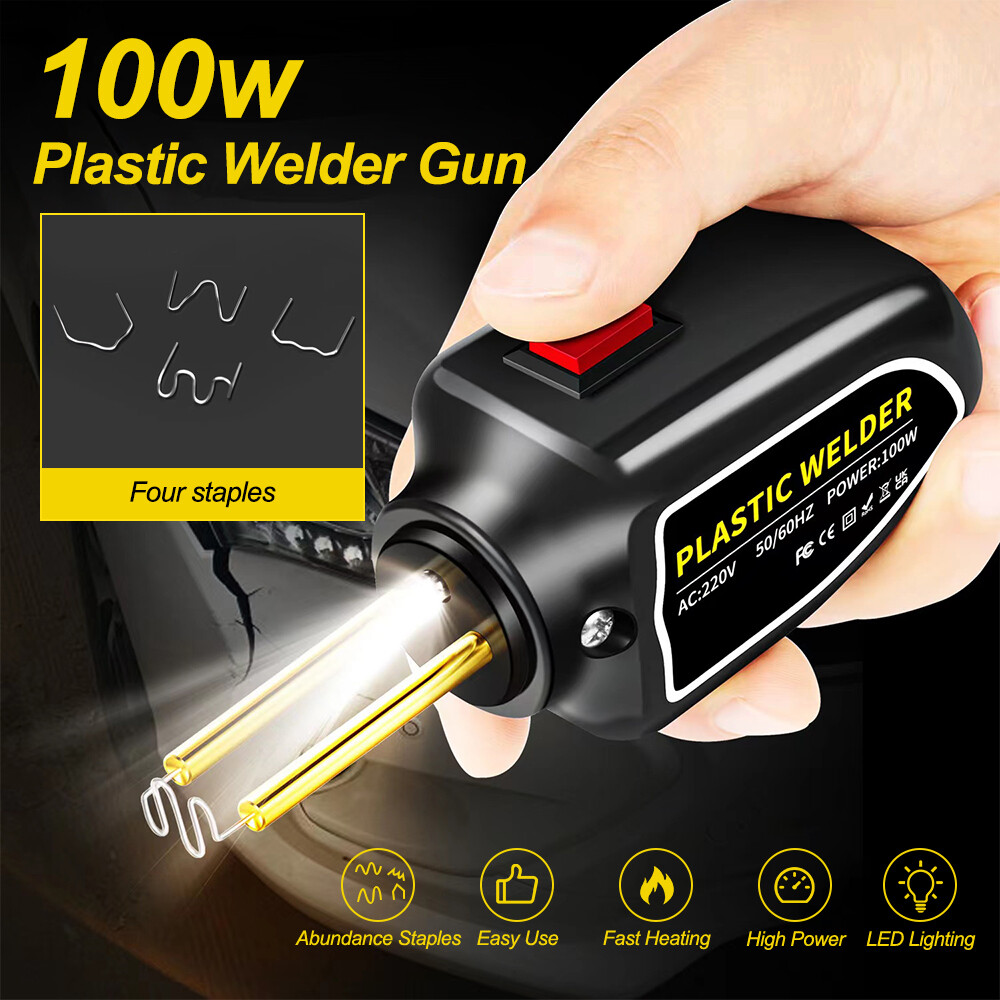 Stapler Car Bumper Fender Fairing 200pc Staples Welder Gun Plastic Repair Kit-image
