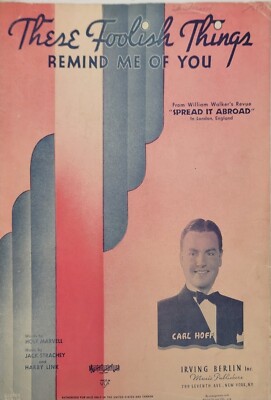 1935 These Foolish Things Remind Me Of You Carl Hoff Vintage Sheet Music