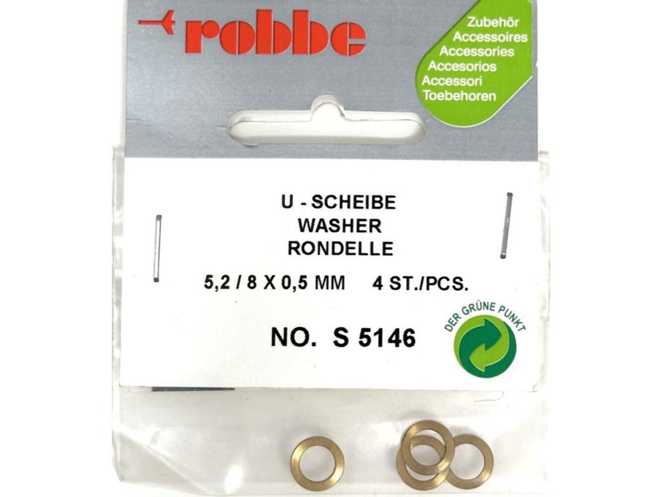 Robbe Washer 5.2 x 8 x 0.5mm (4) : S-5146