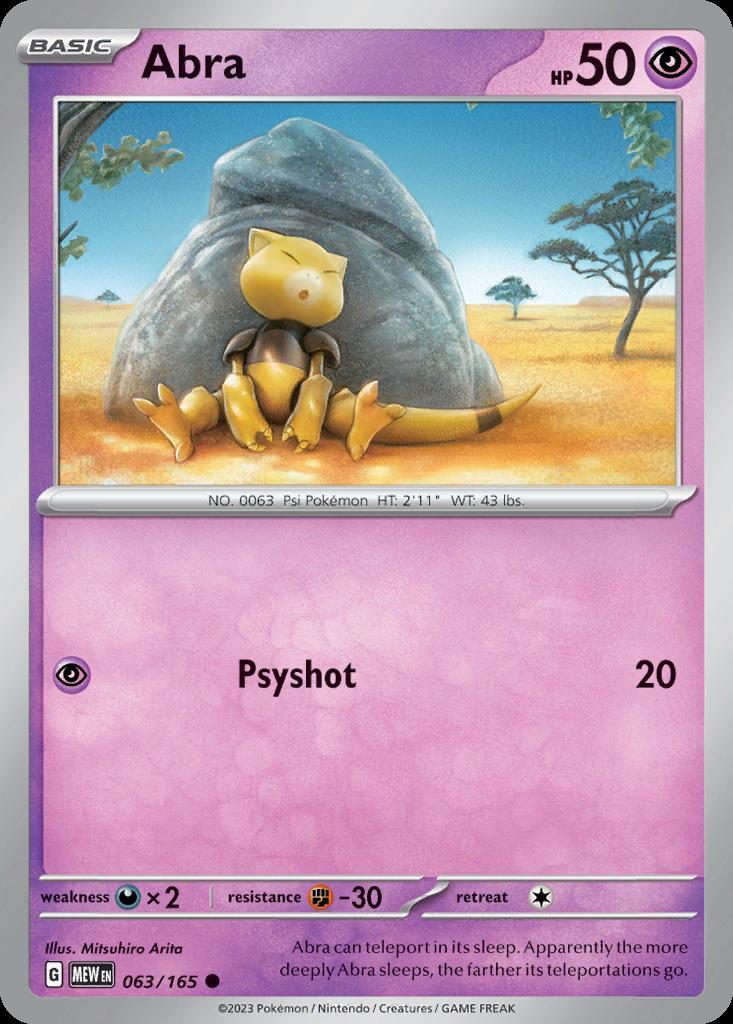 Pokemon Abra (63/207) 151 NM