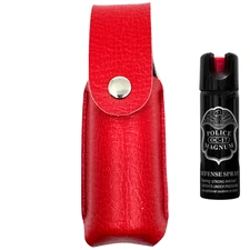 Police Magnum 3oz Safety Lock pepper spray Red Holster Belt Clip Security