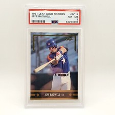 1991 Leaf Gold Rookies #BC14 Jeff Bagwell Houston Astros Baseball PSA NM-Mint  8