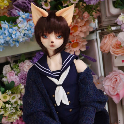 Full Set 1/3 BJD SD Resin Joint Doll Cat-faced Girl Exquisite Facial Makeup Gift