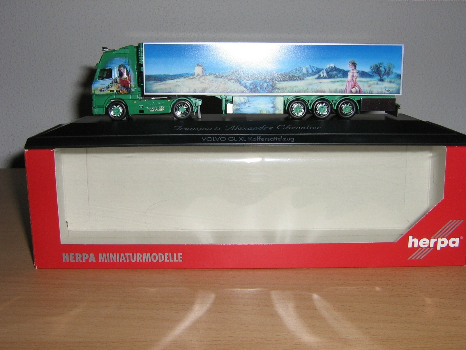 Herpa LKW 1 87 VOLVO GL XL Koffersattelzug Transports A. Chevalier 