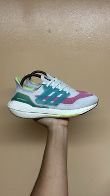 Adidas UltraBoost 21  White Pink Blue Volt 
