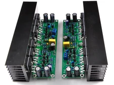 2pcs Assembled L15 MOSFET Stereo Power Amplifier Board AMP With Heatsink