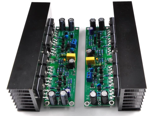 2pcs Assembled L15 MOSFET Stereo Power Amplifier Board AMP With Heatsink