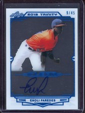 2019 Leaf Trinity Baseball Enoli Paredes Houston Astros Clear Blue Auto 9/45