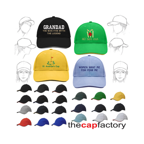 Personalised embroidered baseball caps 
