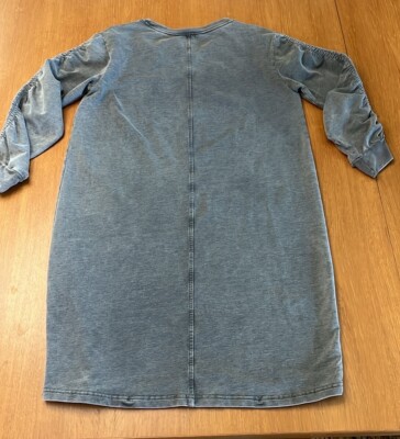 Jane & Delancy Gray Rouched Sleeve Stretchy Acid Wash Mini T-Shirt Dress,  Size S | eBay