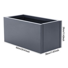 Zinc Metal Planter Plant Trough Garden Flower Pot Outdoor Rectangular Galvanized