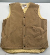 Vintage Walls Blizzard Pruf Canvas Vest Mens XL Regular Brown Sherpa Lined USA