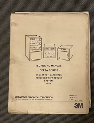 1984 technical manual ITC Delta series cart machines 3M