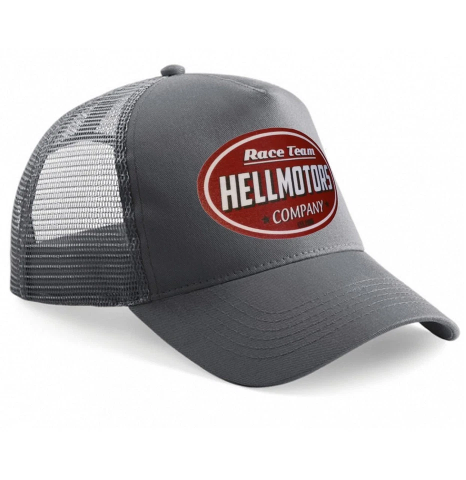 Race Team Hellmotors Trucker Cap Oldschool Baseball Kappe V8 Hot Rod Biker grau - Bild 1 von 1