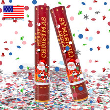 Confetti Cannon Christmas Multicolor Party Poppers 2 Pack Confetti Popper 12 Inc