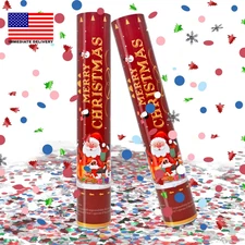 Confetti Cannon Christmas Multicolor Party Poppers 2 Pack Confetti Popper 12 Inc
