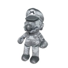 Super Mario Bros. Metal Mario 10-Inch Plush New Silver Nintendo