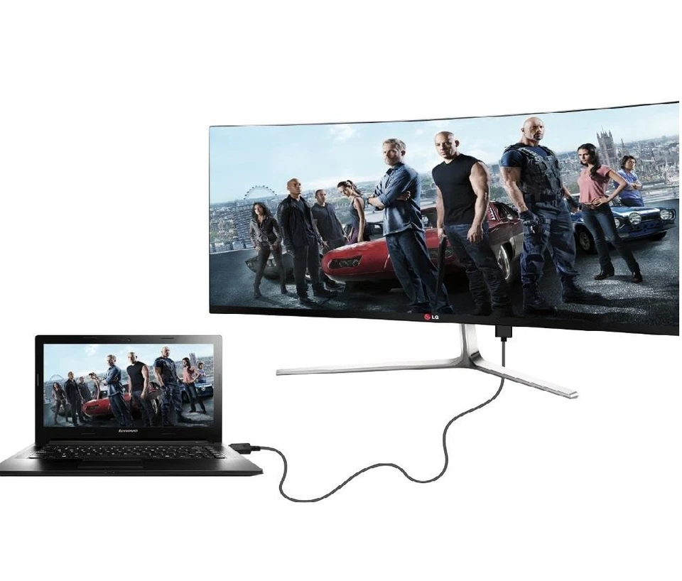 1m Mini Displayport DP Thunderbolt to HDMI HD Gold Cable Lead Wire Adapter - Image 4 of 4