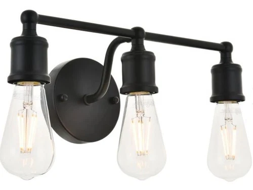 Elegant Lighting Serif LD4028W16BK Black 3-Light 15" W Bathroom Vanity Light - Picture 4 of 12