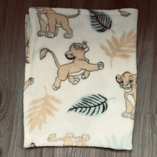 Disney Baby Blanket The Lion King Simba Leaves Plush Soft Fleece Lovey 30x36  
