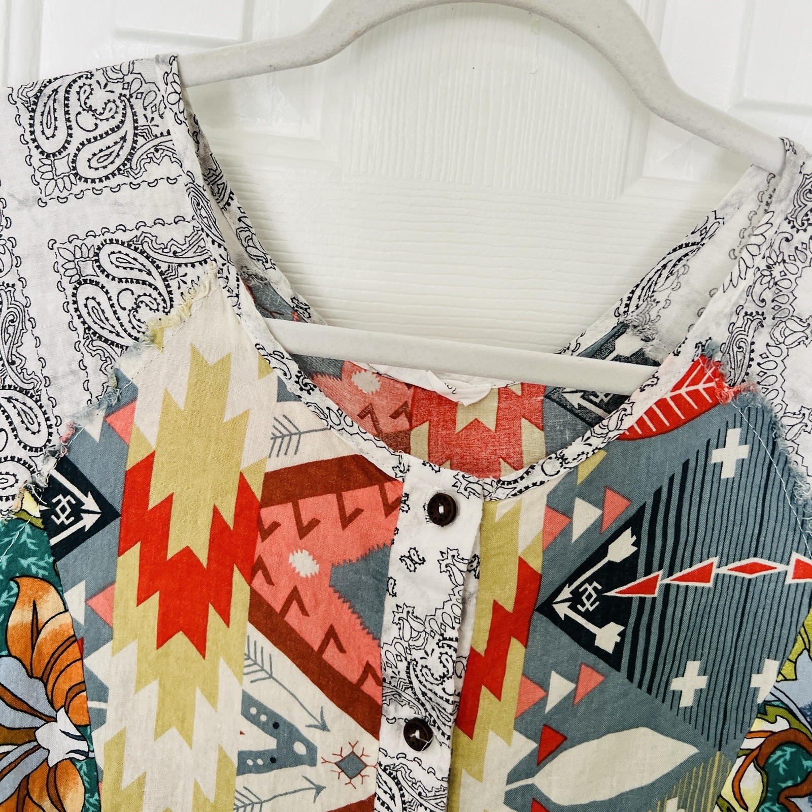 Bucketlist Colorful Patchwork Boho Lightweight Fl… - image 2