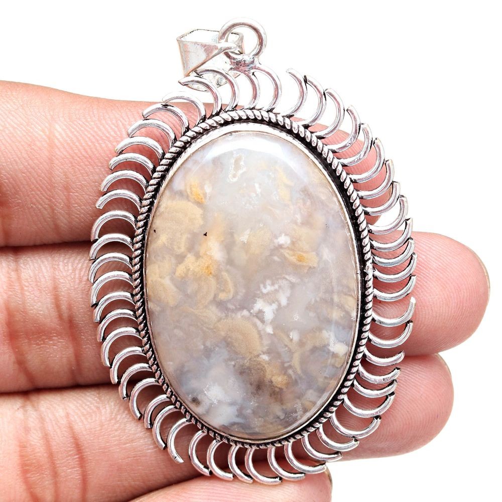 Pendant Montana Agate Gemstone Mother'Day Gift Silver Jewelry 2.5